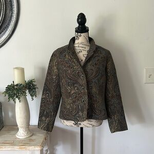 Coldwater Creek Jacquard Blazer Jacket Women's size MP